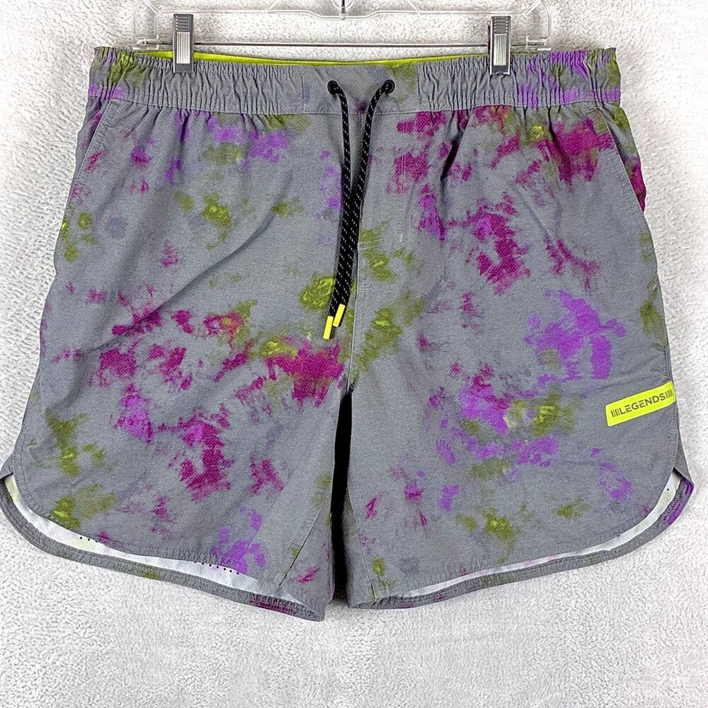 Legends Shorts Mens XL Gray Tie Dye Luka HD Drawstring Lined Preppy Gym Workout